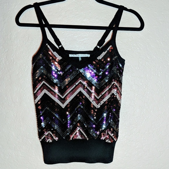 Trina Turk Tops - Trina Turk sequined spaghetti staps top